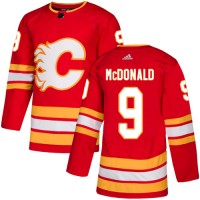 Adidas Calgary Flames #9 Lanny McDonald Red Alternate Authentic Stitched NHL Jersey