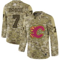 Adidas Calgary Flames #7 TJ Brodie Camo Authentic Stitched NHL Jersey