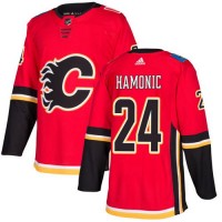 Adidas Calgary Flames #24 Travis Hamonic Red Home Authentic Stitched NHL Jersey