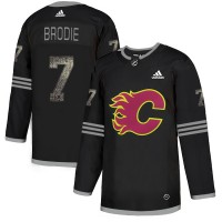 Adidas Calgary Flames #7 TJ Brodie Black Authentic Classic Stitched NHL Jersey