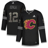 Adidas Calgary Flames #12 Jarome Iginla Black Authentic Classic Stitched NHL Jersey
