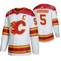 Calgary Calgary Flames #5 Mark Giordano Men's 2019-20 Heritage Classic Authentic White Stitched NHL Jersey