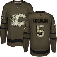 Adidas Calgary Flames #5 Mark Giordano Green Salute to Service Stitched NHL Jersey