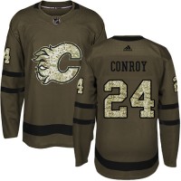 Adidas Calgary Flames #24 Craig Conroy Green Salute to Service Stitched NHL Jersey