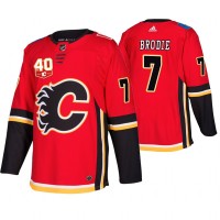 Adidas Calgary Calgary Flames #7 TJ Brodie 40th Anniversary Third 2019-20 NHL Jersey