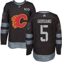 Adidas Calgary Flames #5 Mark Giordano Black 1917-2017 100th Anniversary Stitched NHL Jersey