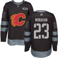 Adidas Calgary Flames #23 Sean Monahan Black 1917-2017 100th Anniversary Stitched NHL Jersey