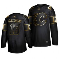 Adidas Calgary Flames #13 Johnny Gaudreau Men's 2019 Black Golden Edition Authentic Stitched NHL Jersey