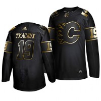 Adidas Calgary Flames #19 Matthew Tkachuk Men's 2019 Black Golden Edition Authentic Stitched NHL Jersey