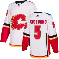 Adidas Calgary Flames #5 Mark Giordano White Road Authentic Stitched NHL Jersey