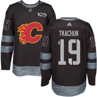 Adidas Calgary Flames #19 Matthew Tkachuk Black 1917-2017 100th Anniversary Stitched NHL Jersey