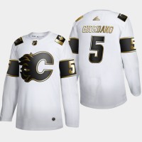 Calgary Calgary Flames #5 Mark Giordano Men's Adidas White Golden Edition Limited Stitched NHL Jersey