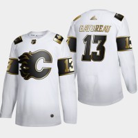 Calgary Calgary Flames #13 Johnny Gaudreau Men's Adidas White Golden Edition Limited Stitched NHL Jersey