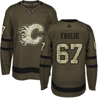 Adidas Calgary Flames #67 Michael Frolik Green Salute to Service Stitched NHL Jersey