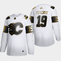 Calgary Calgary Flames #19 Matthew Tkachuk Men's Adidas White Golden Edition Limited Stitched NHL Jersey