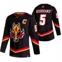 Calgary Calgary Flames #5 Mark Giordano Black Men's Adidas 2020-21 Reverse Retro Alternate NHL Jersey