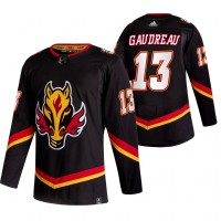 Calgary Calgary Flames #13 Johnny Gaudreau Black Men's Adidas 2020-21 Reverse Retro Alternate NHL Jersey