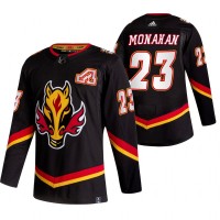 Calgary Calgary Flames #23 Sean Monahan Black Men's Adidas 2020-21 Reverse Retro Alternate NHL Jersey