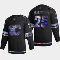 Calgary Calgary Flames #25 Jacob Markstrom Men's Nike Iridescent Holographic Collection NHL Jersey - Black