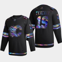 Calgary Calgary Flames #19 Matthew Tkachuk Men's Nike Iridescent Holographic Collection NHL Jersey - Black