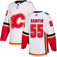 Adidas Calgary Flames #55 Noah Hanifin White Road Authentic Stitched NHL Jersey
