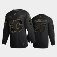 Calgary Calgary Flames #25 Jacob Markstrom Men's Adidas 2020 Veterans Day Authentic NHL Jersey - Black