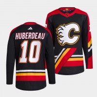 Calgary Calgary Flames #10 Jonathan Huberdeau Men's adidas Reverse Retro 2.0 Authentic Player Jersey - Black