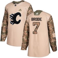 Adidas Calgary Flames #7 TJ Brodie Camo Authentic 2017 Veterans Day Stitched NHL Jersey