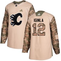 Adidas Calgary Flames #12 Jarome Iginla Camo Authentic 2017 Veterans Day Stitched NHL Jersey