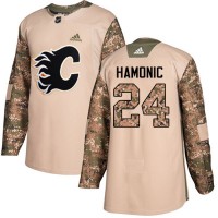 Adidas Calgary Flames #24 Travis Hamonic Camo Authentic 2017 Veterans Day Stitched NHL Jersey