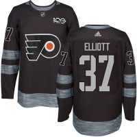 Adidas Philadelphia Flyers #37 Brian Elliott Black 1917-2017 100th Anniversary Stitched NHL Jersey