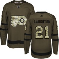 Adidas Philadelphia Flyers #21 Scott Laughton Green Salute to Service Stitched NHL Jersey