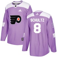 Adidas Philadelphia Flyers #8 Dave Schultz Purple Authentic Fights Cancer Stitched NHL Jersey