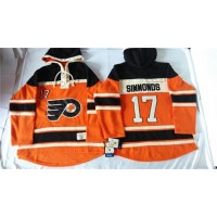 Philadelphia Flyers #17 Wayne Simmonds Orange Sawyer Hooded Sweatshirt Stitched NHL Jersey