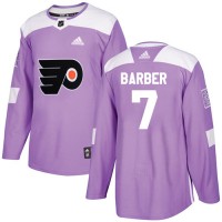 Adidas Philadelphia Flyers #7 Bill Barber Purple Authentic Fights Cancer Stitched NHL Jersey
