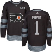 Adidas Philadelphia Flyers #1 Bernie Parent Black 1917-2017 100th Anniversary Stitched NHL Jersey