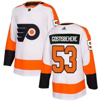 Adidas Philadelphia Flyers #53 Shayne Gostisbehere White Road Authentic Stitched NHL Jersey