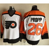 Philadelphia Flyers #26 Brian Propp White/Black CCM Throwback Stitched NHL Jersey