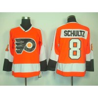 Philadelphia Flyers #8 Dave Schultz Orange CCM Throwback Stitched NHL Jersey