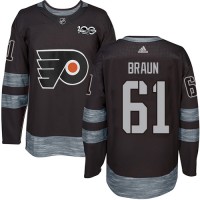 Adidas Philadelphia Flyers #61 Justin Braun Black 1917-2017 100th Anniversary Stitched NHL Jersey