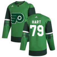 Philadelphia Philadelphia Flyers #79 Carter Hart Men's Adidas 2020 St. Patrick's Day Stitched NHL Jersey Green
