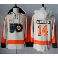 Philadelphia Flyers #14 Sean Couturier Cream Sawyer Hooded Sweatshirt Stitched NHL Jersey
