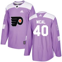 Adidas Philadelphia Flyers #40 Jordan Weal Purple Authentic Fights Cancer Stitched NHL Jersey