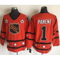Philadelphia Flyers #1 Bernie Parent Orange All-Star CCM Throwback Stitched NHL Jersey