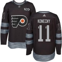 Adidas Philadelphia Flyers #11 Travis Konecny Black 1917-2017 100th Anniversary Stitched NHL Jersey