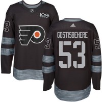 Adidas Philadelphia Flyers #53 Shayne Gostisbehere Black 1917-2017 100th Anniversary Stitched NHL Jersey