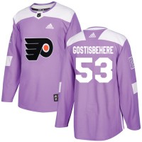 Adidas Philadelphia Flyers #53 Shayne Gostisbehere Purple Authentic Fights Cancer Stitched NHL Jersey