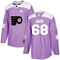 Adidas Philadelphia Flyers #68 Jaromir Jagr Purple Authentic Fights Cancer Stitched NHL Jersey