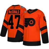 Adidas Philadelphia Flyers #47 Andrew MacDonald Orange Authentic 2019 Stadium Series Stitched NHL Jersey