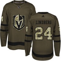 Adidas Vegas Golden Knights #24 Oscar Lindberg Green Salute to Service Stitched NHL Jersey